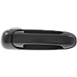 Front, Passenger Side Smooth Black Exterior Door Handle, Without Key Hole