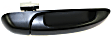 Front, Passenger Side Smooth Black Exterior Door Handle, Without Key Hole