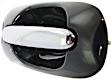 2001-2007 Chrysler Town & Country - Front, Passenger Side Chrome Lever with Smooth Black Bezel Exterior Door Handle, With Key Hole