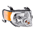 Passenger Side Headlight, with Bulb, Halogen, Clear Lens, Chrome Interior, CAPA Certified