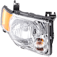 Passenger Side Headlight, with Bulb, Halogen, Clear Lens, Chrome Interior, CAPA Certified