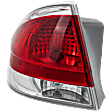 Driver Side Tail Light, with Bulb, Halogen, Clear and Red Lens
