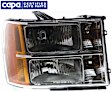 Passenger Side Headlight, with Bulb, Halogen, Clear Lens, CAPA Certified