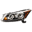 2008-2012 Honda Accord - Driver Side Headlight, with Bulb, Halogen, Clear Lens