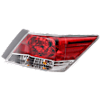 2008-2012 Honda Accord - Passenger Side Tail Light, with Bulb, Halogen, Clear and Red Lens, Sedan
