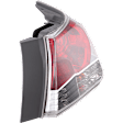 Passenger Side Tail Light, with Bulb, Halogen, Clear and Red Lens, Sedan