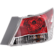 Passenger Side Tail Light, with Bulb, Halogen, Clear and Red Lens, Sedan