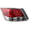 Driver Side Tail Light, with Bulb, Halogen, Clear and Red Lens, Sedan
