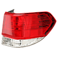 Passenger Side, Outer Tail Light, without Bulb, Halogen, Clear and Red Lens