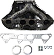Exhaust Manifold - With Wrap Around Heat Shield, Cast Iron, Includes Manifold Gasket, Flange Gaskets, Studs and Nuts