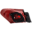 Passenger Side, Outer Tail Light, without Bulb, Halogen, Clear and Red Lens, Base Model