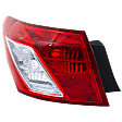 Driver Side, Outer Tail Light, without Bulb, Halogen, Clear and Red Lens, Base Model