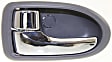 Front Or Rear, Driver Side Gray bezel with chrome lever Interior Door Handle