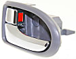 Front Or Rear, Driver Side Gray bezel with chrome lever Interior Door Handle