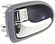 Front Or Rear, Driver Side Gray bezel with chrome lever Interior Door Handle