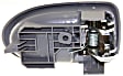 Front Or Rear, Driver Side Gray bezel with chrome lever Interior Door Handle