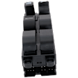 Front, Driver Side Window Switch, Black, 6-Button
