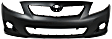 2010 Toyota Corolla - Front Primed Bumper Cover, For Models With Spoiler Holes, North America Built Vehicle, CAPA Certified
