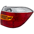 Passenger Side Tail Light, without Bulb, Halogen, Amber, Clear and Red Lens, Base/Limited/SE Models