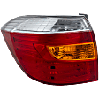 Driver Side Tail Light, without Bulb, Halogen, Amber, Clear and Red Lens, Base/Limited/SE Models