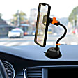 AMH3-1002-BLK Flexible Magnet Phone Mount with Gooseneck Suction Cup, 2 Metal Plates for Phone Cases, Cord Clip, and Cord Organizer 