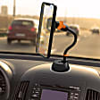 AMH3-1002-BLK Flexible Magnet Phone Mount with Gooseneck Suction Cup, 2 Metal Plates for Phone Cases, Cord Clip, and Cord Organizer 