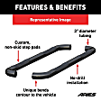 205040 3in Side Bars Series Nerf Bars Powdercoated Black, Covers Cab Length - Set of 2