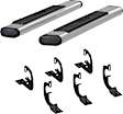 4444024 6in Side Bars Series Nerf Bars Polished, Covers Cab Length - Set of 2