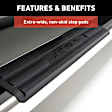 4444024 6in Side Bars Series Nerf Bars Polished, Covers Cab Length - Set of 2
