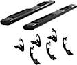 4445007 6in Side Bars Series Nerf Bars Powdercoated Black, Covers Cab Length - Set of 2