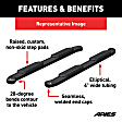 S224053 4in Side Bars Series Nerf Bars Powdercoated Black, Covers Cab Length - Set of 2