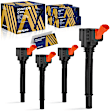 ESCAZ-00241 Ignition Coil, Set of 4, 1.4L, 4Cyl