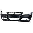 Front Primed Bumper Cover, Base Model, Sedan (E90)/Wagon (E91), For Models Without M Package, Without Park Distance Control Sensor Holes, Without Headlight Washer Holes