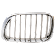 Driver Side Grille Chrome Shell with Silver Insert