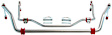 9907 Front and Rear Sway Bar Kit, Cold Formed Steel, Front 1 3/8 in. Rear 1 in., Non-Adjustable, Powdercoated Silver
