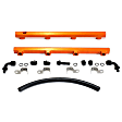 5019 High Flow Series Fuel Rail - Anodized Orange, Aluminum, Direct Fit, Kit