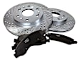 53005-1084 Front Brake Disc and Pad Kit, Zinc-Plated, Cross-drilled and Slotted, Ceramic