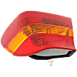 Passenger Side, Outer Tail Light, without Bulb, Halogen, Amber and Red Lens, Sedan