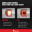 Passenger Side Tail Light, with Bulb, Halogen, Clear and Red Lens, CAPA CERTIFIED
