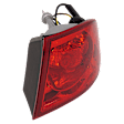 Passenger Side, Outer Tail Light, with Bulb, Halogen, Red Lens, CAPA CERTIFIED