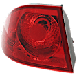 Driver Side, Outer Tail Light, with Bulb, Halogen, Red Lens
