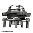 051-6342 Front, Driver or Passenger Side Wheel Hub, 5 Lugs, With Bearing