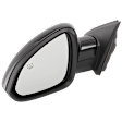 Driver Side Mirror, Power Adjust, Manual Folding, Heated, Paintable, With Signal Light, With memory, No Puddle Light, Auto-Dim, and Blind Spot, For Models Without Lane Departure Warning System