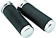 482549 Bikers Choice Chrome / Leather 1 Inch Grips Universal Pr