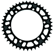 1980 Kawasaki KX125 - Kaw Rear Steel Sprocket 520 43T - Black, Steel, Black