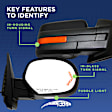 2007 BMW 750Li - Driver Side Mirror, Power Adjust, Heated, Paintable, Power Folding, No Signal Light, No Blind Spot Feature, With Memory, No Puddle Light, No Auto-Dimming