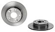 08.B439.11 Rear, Driver or Passenger Side Brake Disc, Coated, Plain Surface, Solid, 5 Lugs, 260 mm, PRIME UV Coated Series