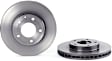 09.6863.11 Front, Driver or Passenger Side Brake Disc, Coated, Plain Surface, Vented, 5 Lugs, 274 mm, PRIME Series