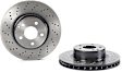 09.8127.11 Front, Driver or Passenger Side Brake Disc, Coated, Cross-Drilled, Vented, 5 Lugs, 312 mm, PRIME Series