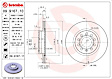 09.9167.11 Front, Driver or Passenger Side Brake Disc, Plain Surface, Vented, 5 Lugs, 280 mm, Premium UV Coated Series